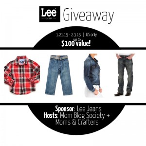 enter to win the Lee Jeans giveaway on Mom Blog Society