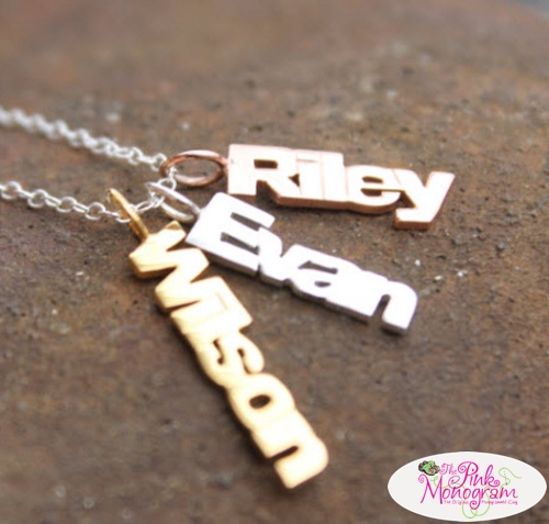 Vertical+Names+Necklace+in+Silver,+Rose+Gold+or+Yellow+Gold
