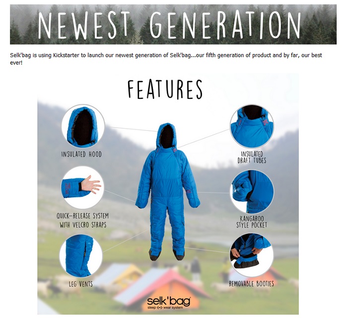 Selk Bag 5G Original - Wearable Sleeping Bag with Removable