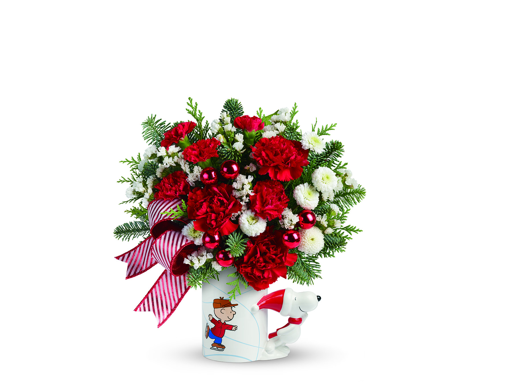 NEW Peanuts Christmas Mug Bouquet by Teleflora