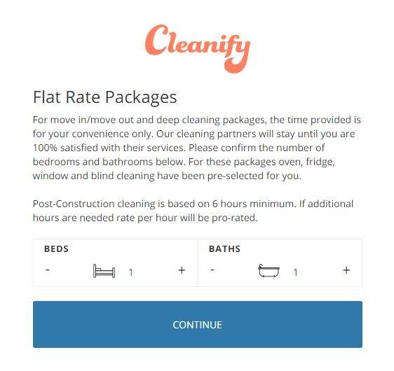 cleanify flat rate packages