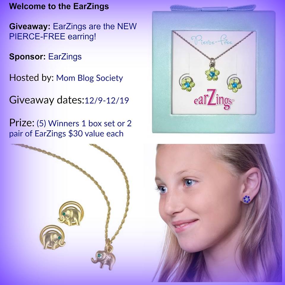 EarZings Giveaway 5 winner 1 box set or 2 pair of EarZings Mom