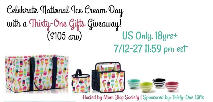Celebrate National Ice Cream Day with a Thirty-One Gifts Giveaway! ($105 arv)