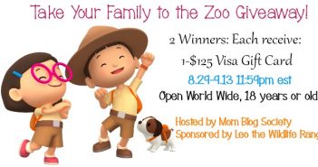 Take Your Family to the Zoo Giveaway 2 Winners each Win a $125 Visa GC