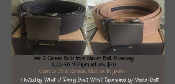 2 Canvas Belts from Mission Belt Giveaway