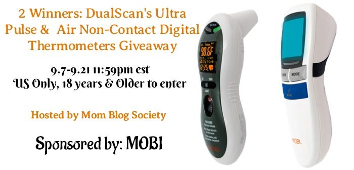 2 Winners: DualScan's Ultra Pulse and Air Non-Contact Digital Thermometers Giveaway