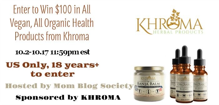 Enter to Win $100 in All Vegan, All Organic Health Products from Khroma