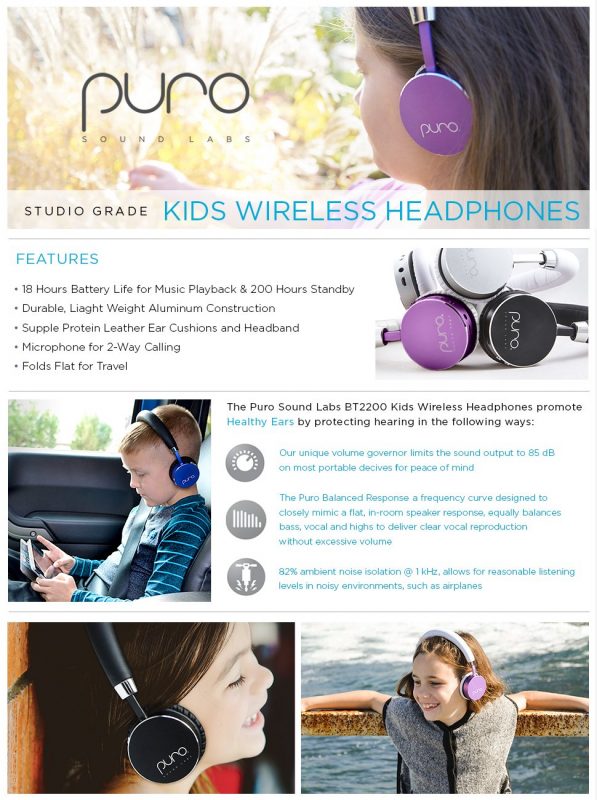 Puro Sound Labs BT2200 Premium Kids Headphones