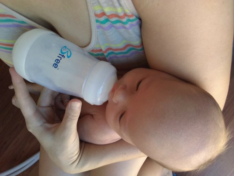 Baby store gulping bottle