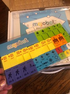 Mojobot is a robot and board game that makes it easy for kids and adults alike to pick up and learn the core principles of coding and robotics.